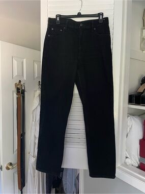 GAP Cheeky Straight-Leg High Rise Black Women's Jeans